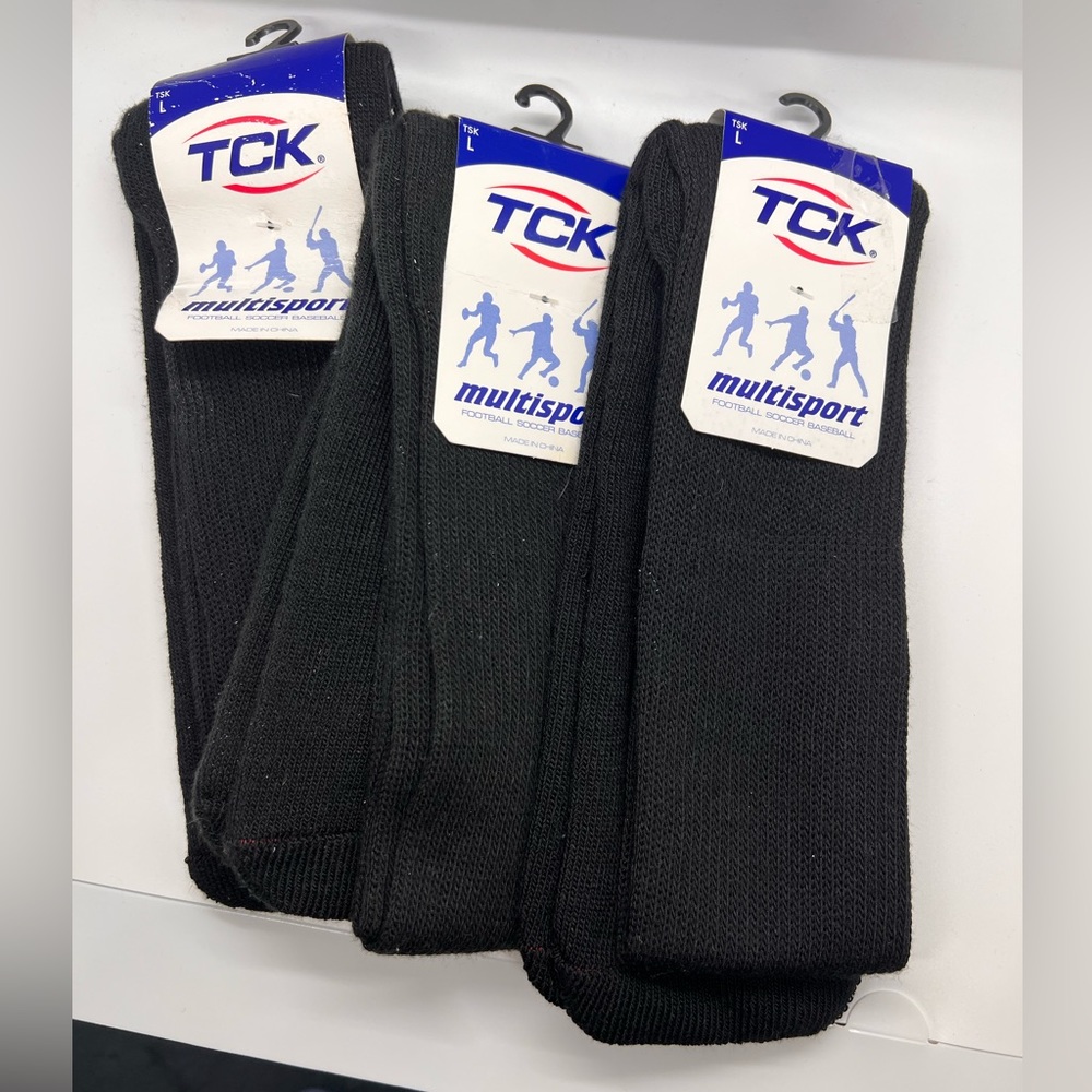 TCK Multisport socks - Size Large - Three pack sold together! Color: Black